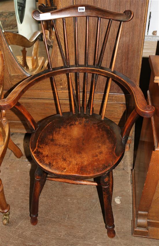 Stick back elbow chair